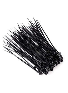 Generic 100Pcs Wire Self-Locking 250Mm Black Nylon Plastic Network Cable Wire Zip Tie Cord Strap Plastic Zip Trim Wrap Cable Loop Ties Black 
