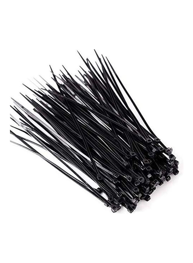 Generic 100Pcs Wire Self-Locking 250Mm Black Nylon Plastic Network Cable Wire Zip Tie Cord Strap Plastic Zip Trim Wrap Cable Loop Ties Black 