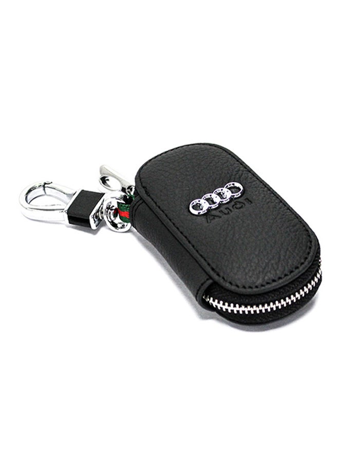 AFGT Audi Logo Key Fob Case With Carabiner Hook  - Image 1