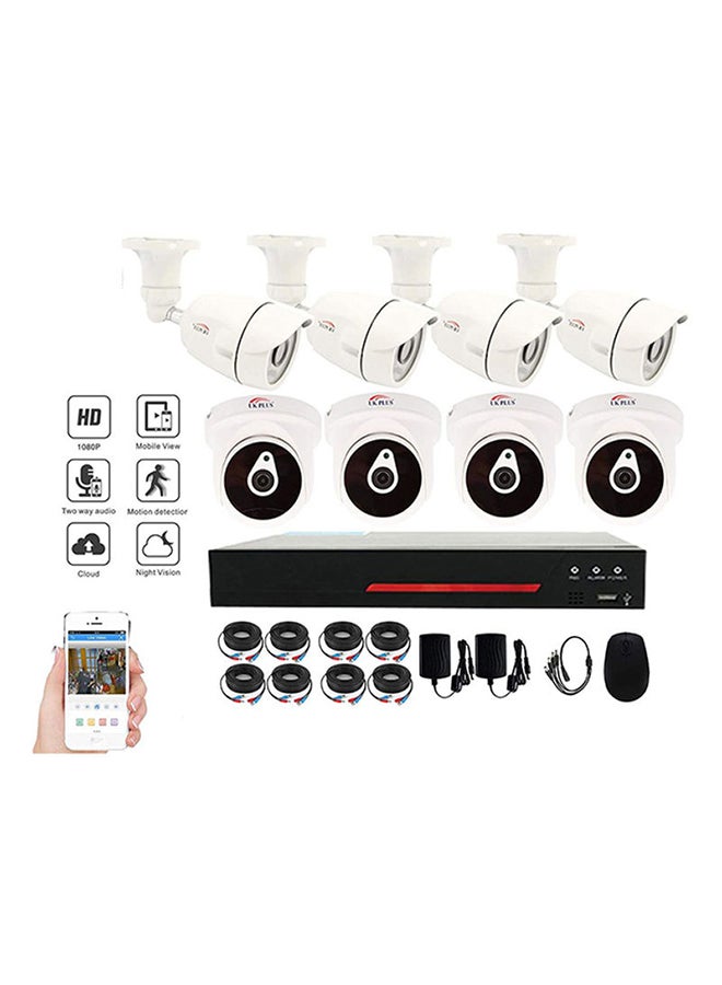 UK PLUS UK PLUS Diy 1080p 8ch Home And Office Security Camera System N19857638A