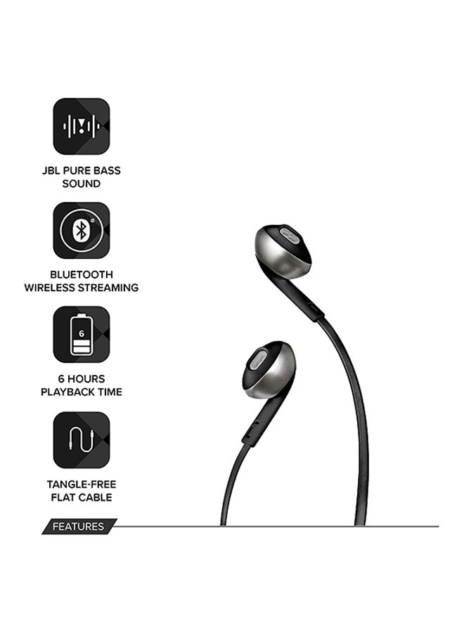 JBL Tune 205Bt Wireless In-Ear Headphones - Pure Bass Sound - 6H Battery - 3 Button Mic - Flat Cable - Comfort Fit Black - Image 3