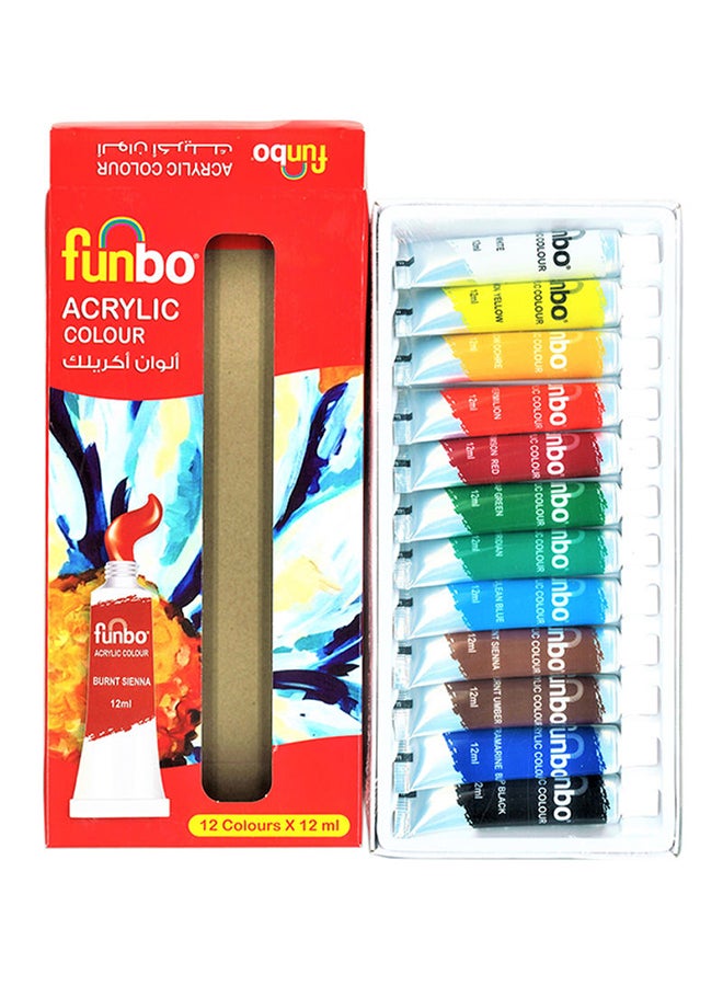 12-Piece Acrylic Colour Set Multicolour - Best Deal Finder