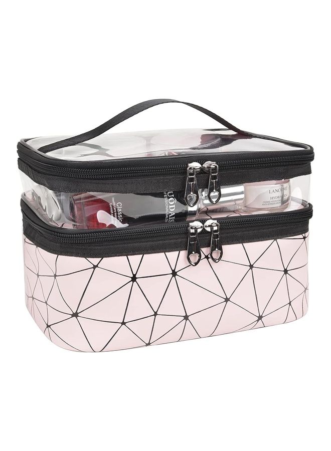 Generic - Double Layer Waterproof Cosmetics Bag Pink - Image 1