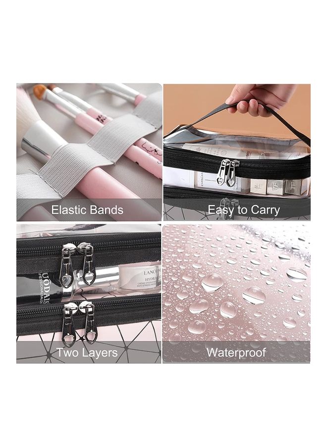 Generic - Double Layer Waterproof Cosmetics Bag Pink - Image 1
