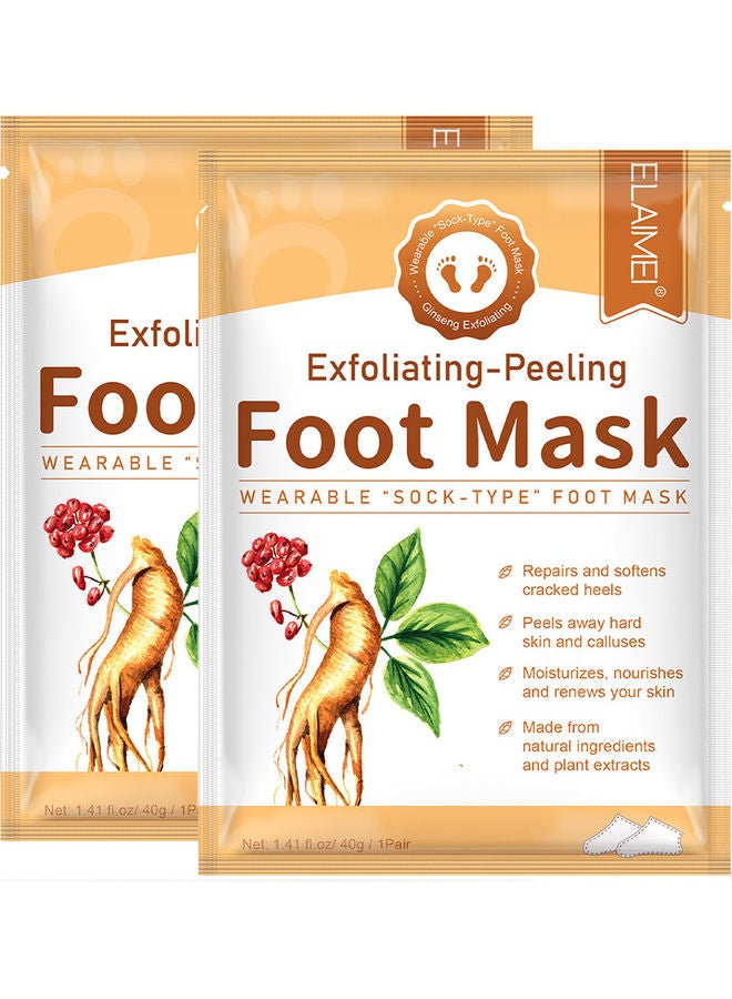 Elaimei 2-Pair Ginseng Exfoliating-Peeling Foot Mask Clear 80grams  - Image 1