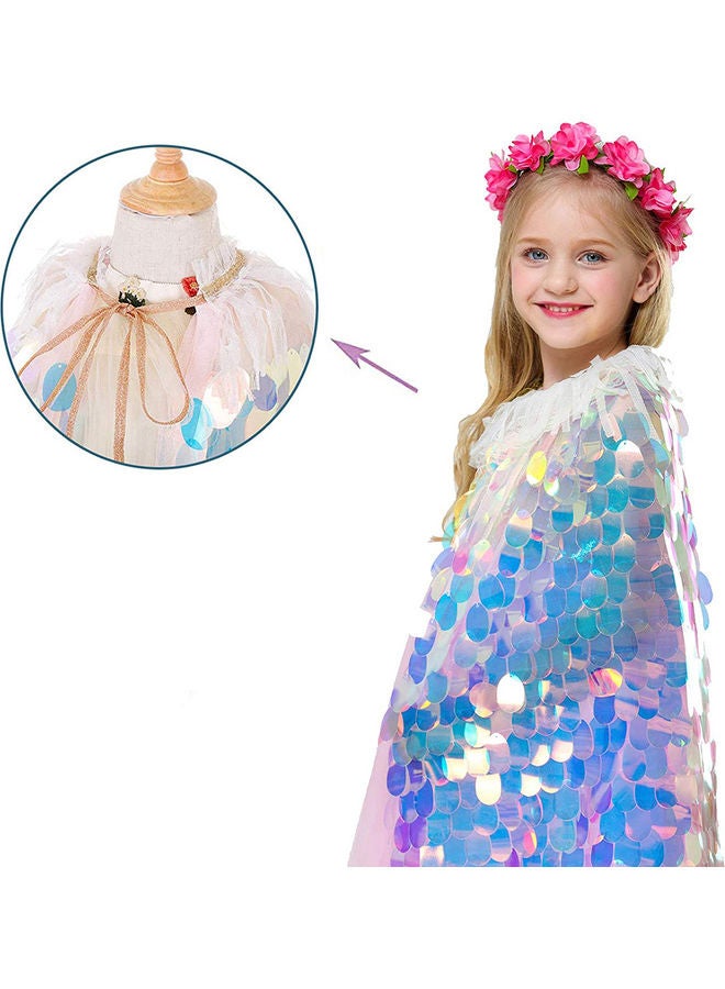 MissTiara Mermaid Sequin Cloak Princess Costume S - Image 2
