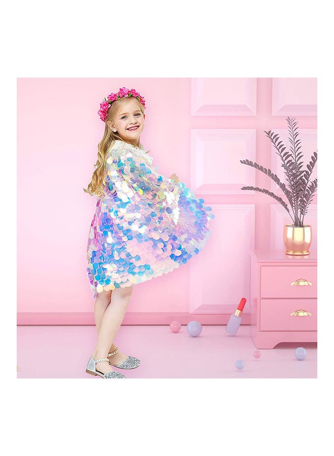 MissTiara Mermaid Sequin Cloak Princess Costume S - Image 3