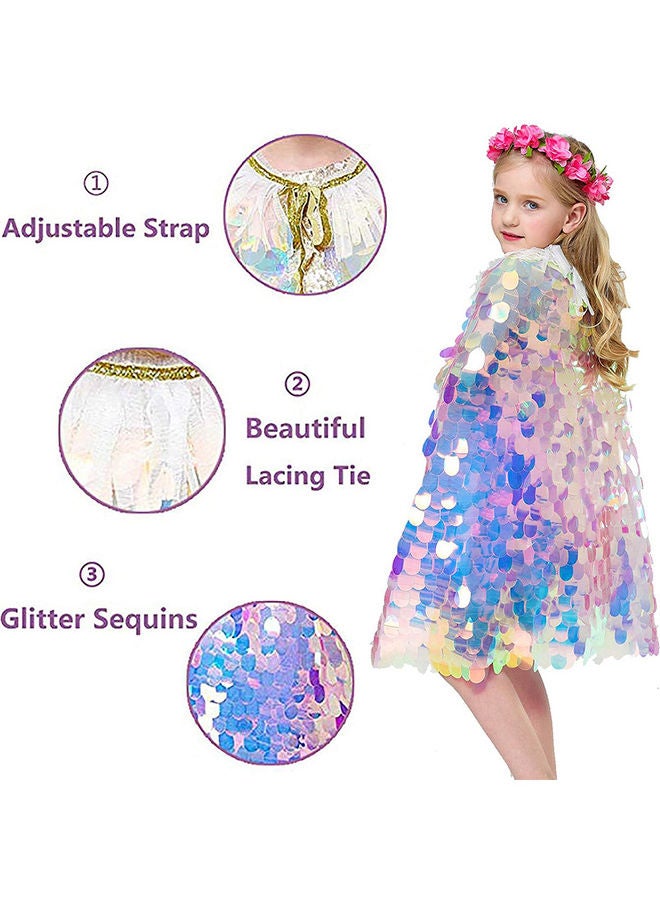 MissTiara Mermaid Sequin Cloak Princess Costume S - Image 5