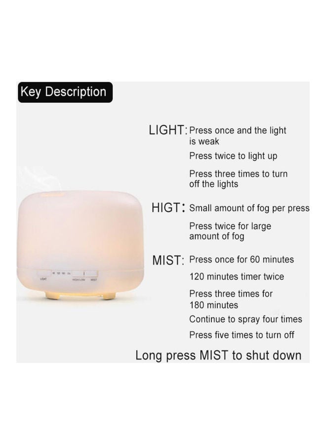 Arabest - 7-Colour LED Light Lamp Aroma Diffuser Essential Oil Air Humidifier White 500ml - Image 1
