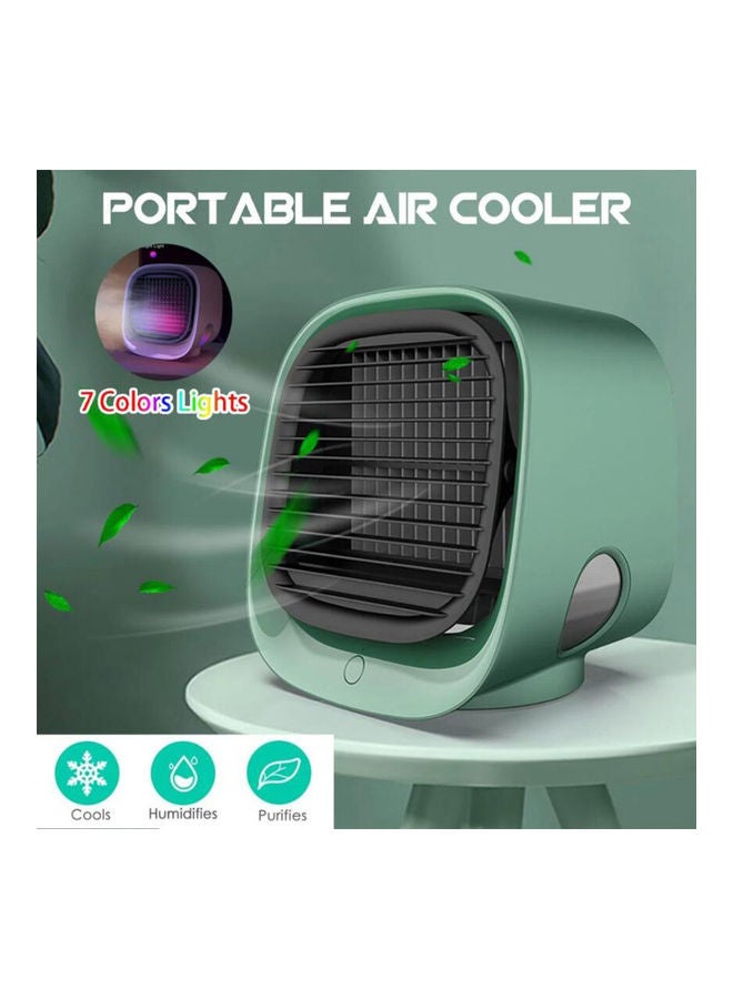 Arabest - Mini Portable Air Cooler Fan with Night Light 2 W Fan21826-2 Green - Image 1