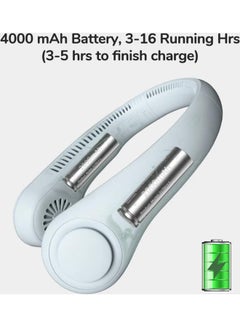 Arabest USB Rechargeable Mute Sports  Portable Mini Neck Fan 2 W Fan21826-6 White  - Image 1