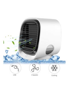 Arabest Mini Portable Air Cooler Fan with Night Light 2 W Fan21826-1 White  - Image 1