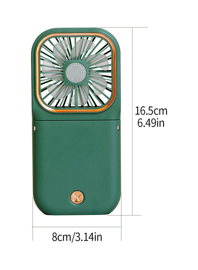 Arabest - Mini Folding Desktop Portable Multifunction Power Bank Bracket Fan 2 W Fan21826-5 Green - Image 1