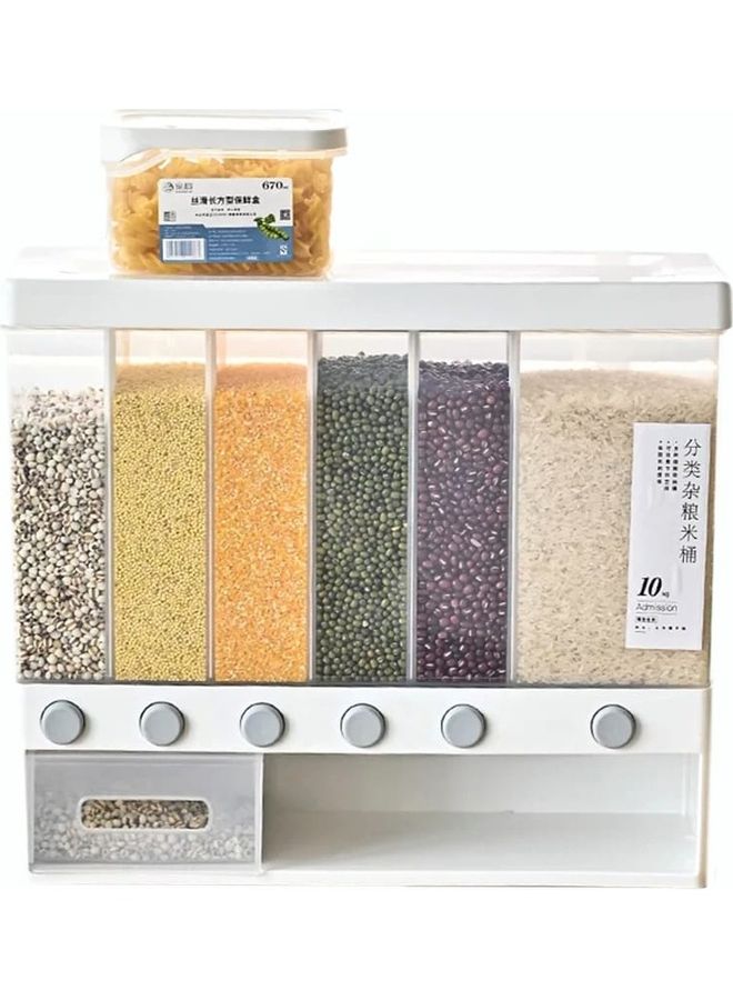 6 Splits Grains Dispenser White  - Image 4