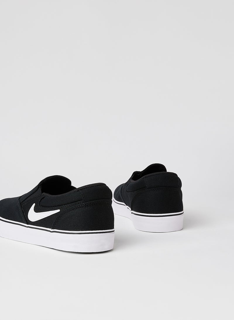 Nike SB Chron 2 Slip-On Skate Shoes Black - Image 3