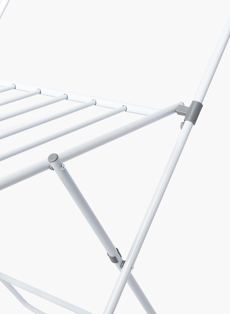 Amal - Easy Folding Cloth Drying Rack Hanger Steel Frame Durable & Sturdy Space Saver For All Homes White - Image 1