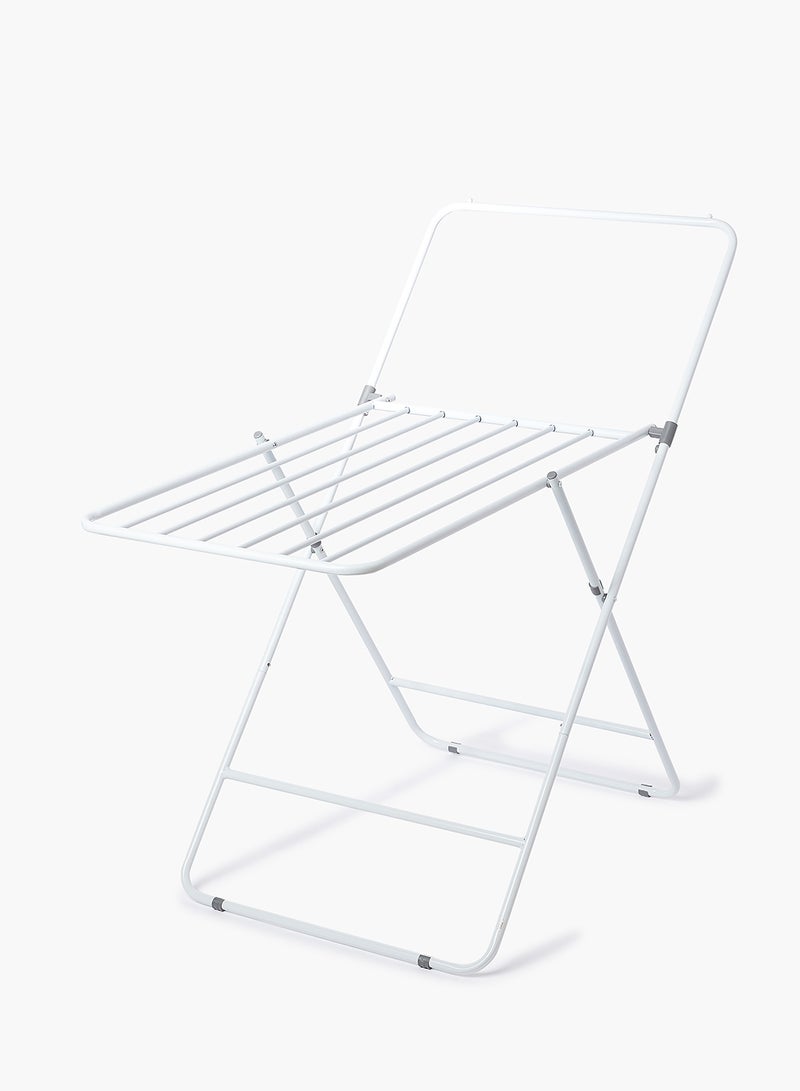Amal - Easy Folding Cloth Drying Rack Hanger Steel Frame Durable & Sturdy Space Saver For All Homes White - Image 1