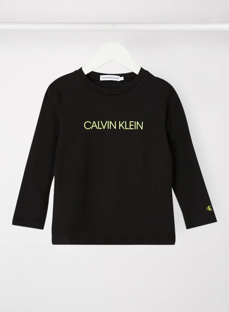 Calvin Klein Jeans Kids/Teen Organic Cotton Logo T-Shirt Black