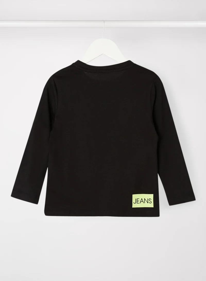 Calvin Klein Jeans Kids/Teen Organic Cotton Logo T-Shirt Black
