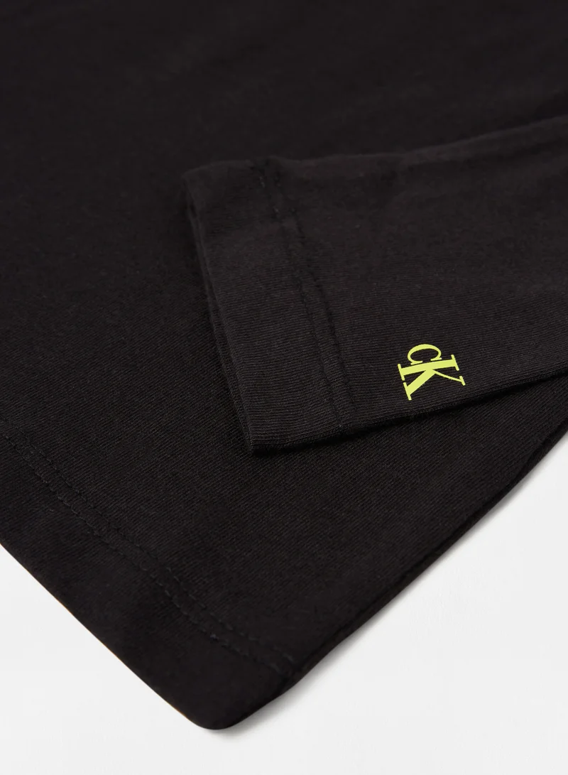 Calvin Klein Jeans Kids/Teen Organic Cotton Logo T-Shirt Black