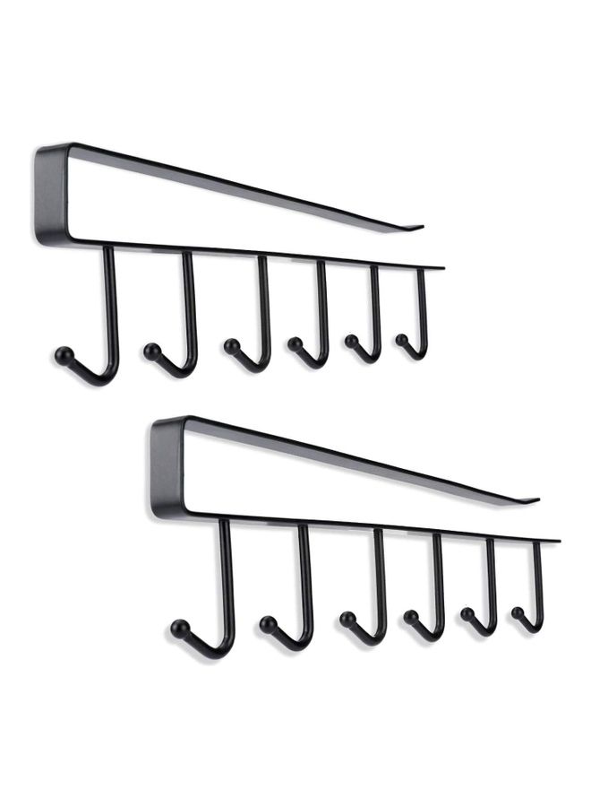 Pack Of 2 Mug Hook Holder Rack Black 449grams