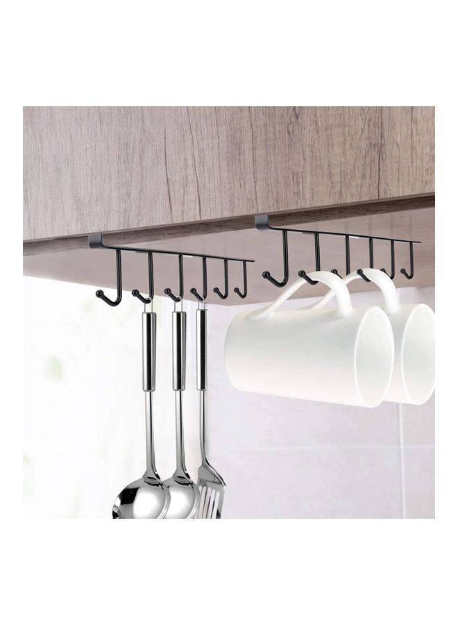 Pack Of 2 Mug Hook Holder Rack Black 449grams