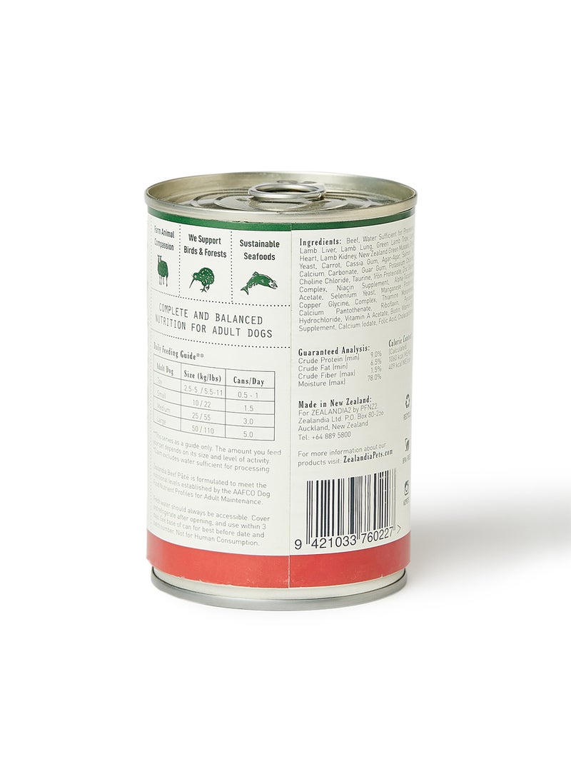 ZEALANDIA - Beef Dog Food Pate Multicolour 385grams - Image 1