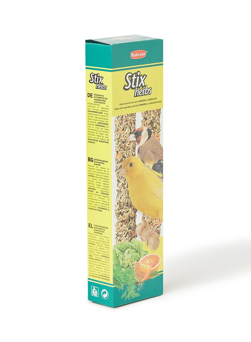 Padovan Stix Herbs Canarini Goldfinches And Canaries Complementary Food 80grams - Image 2