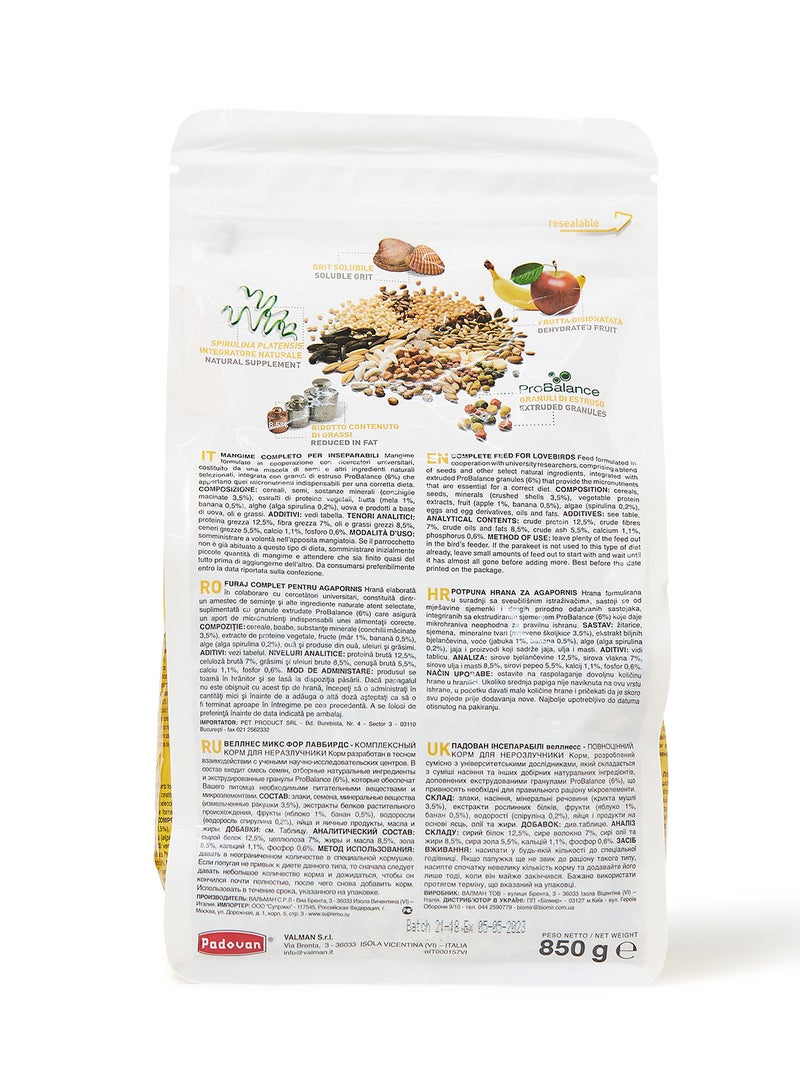 Padovan Wellness Lovebirds Comprising Blend Of Seeds And Other Natural Ingredients For Immunity 850grams - Image 2