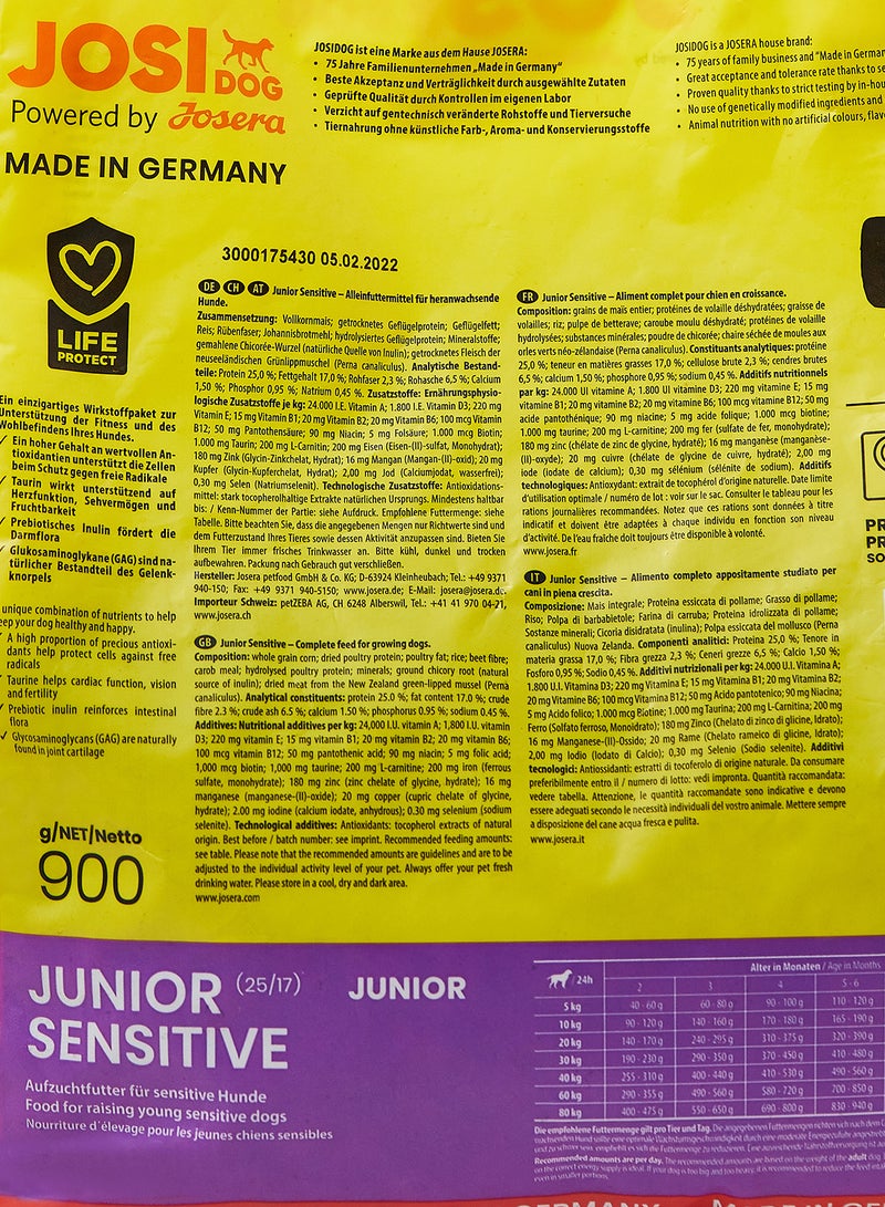 JOSERA Josi Dog Junior Sensitive 900grams - Image 4