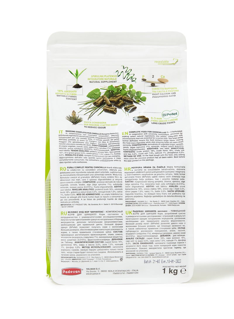 Padovan Wellness Chinchillas Complete Food 1kg - Image 2