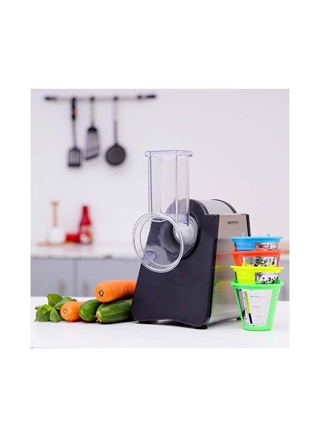 KRYPTON 4-in-1 Stainless Steel Blades Salad Maker 200 kW KNSM6306 Silver/Black  - Image 1
