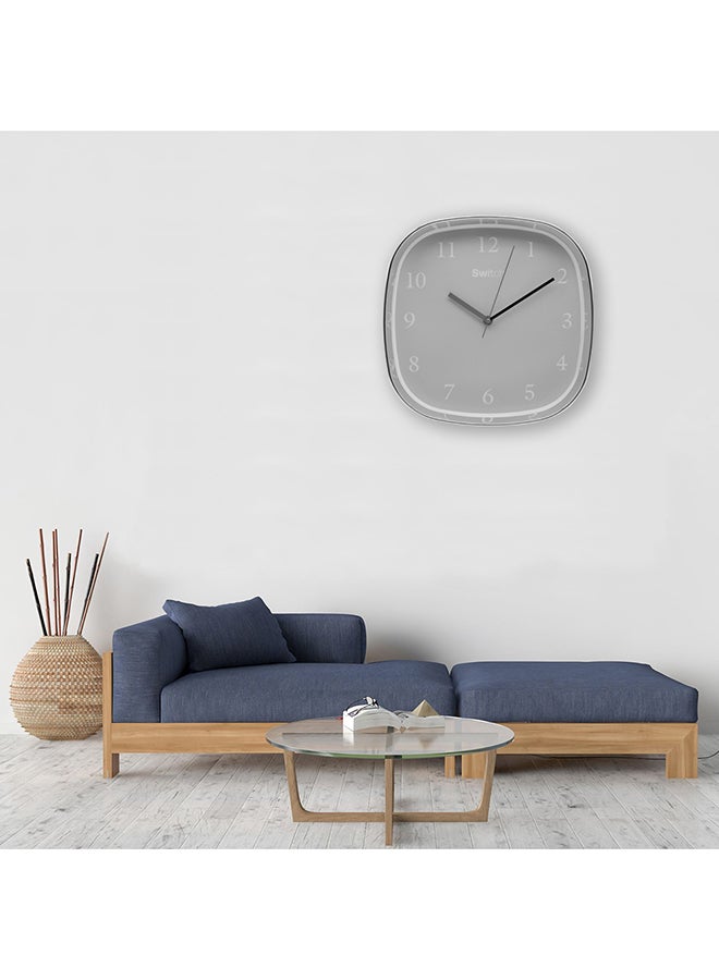 Modern Square Shape Wall clock Superb Quality Wall Clocks to Keep Track of time in your Unique Home MC2032 Grey 30.5 x 5.0 x 30.5cm