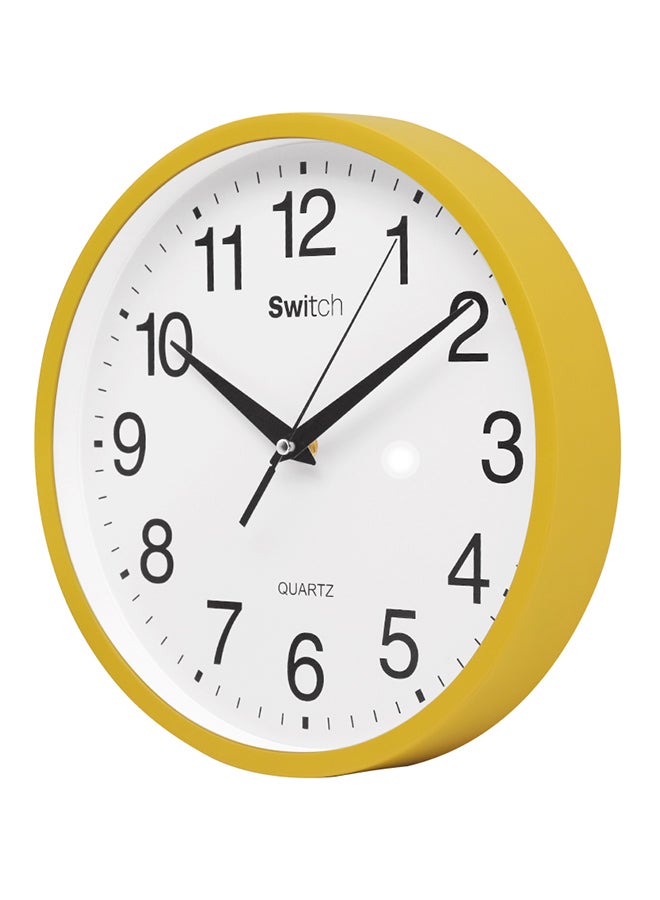 Switch - Modern  Plastic Wall clock Superb Quality Wall Clocks to Keep Track of time in your Unique Home MC2832 Yellow/White 25 x 3.8 x 25cm - Image 1