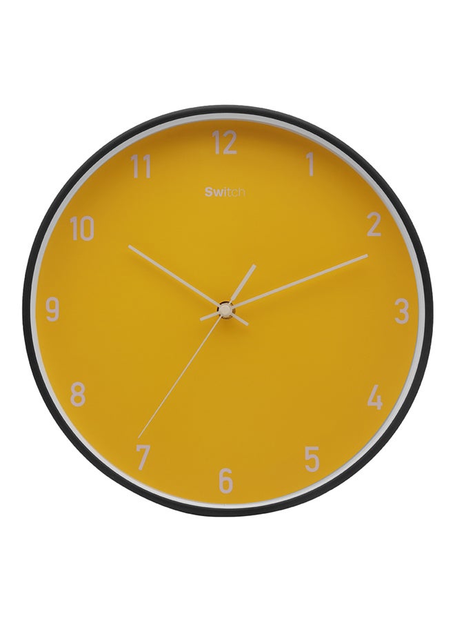 Switch - Plastic Wall clock Superb Quality Wall Clocks to Keep Track of time in your Unique Home MC2833 Black/Yellow 30.5 x 4.2 x 30.5cm - Image 1