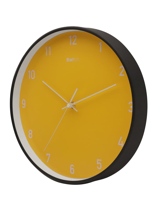 Switch - Plastic Wall clock Superb Quality Wall Clocks to Keep Track of time in your Unique Home MC2833 Black/Yellow 30.5 x 4.2 x 30.5cm - Image 1