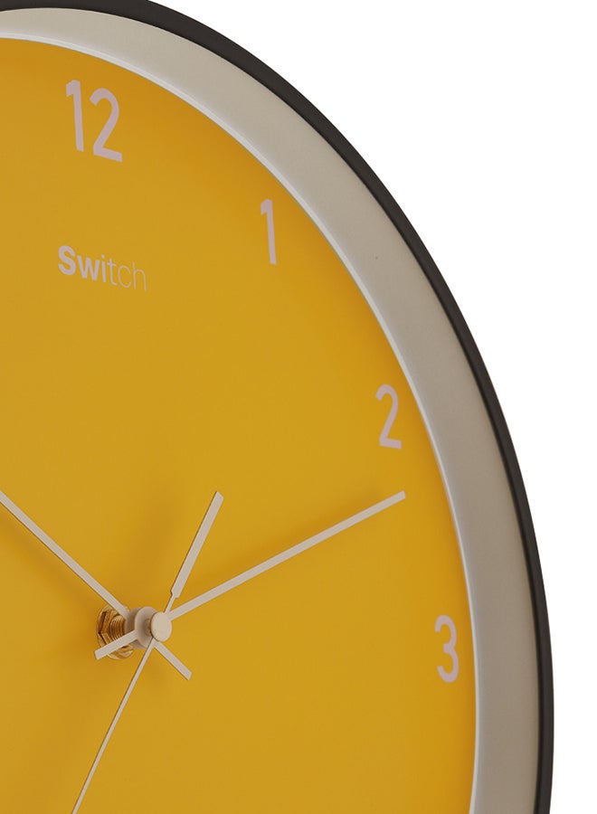 Switch - Plastic Wall clock Superb Quality Wall Clocks to Keep Track of time in your Unique Home MC2833 Black/Yellow 30.5 x 4.2 x 30.5cm - Image 1