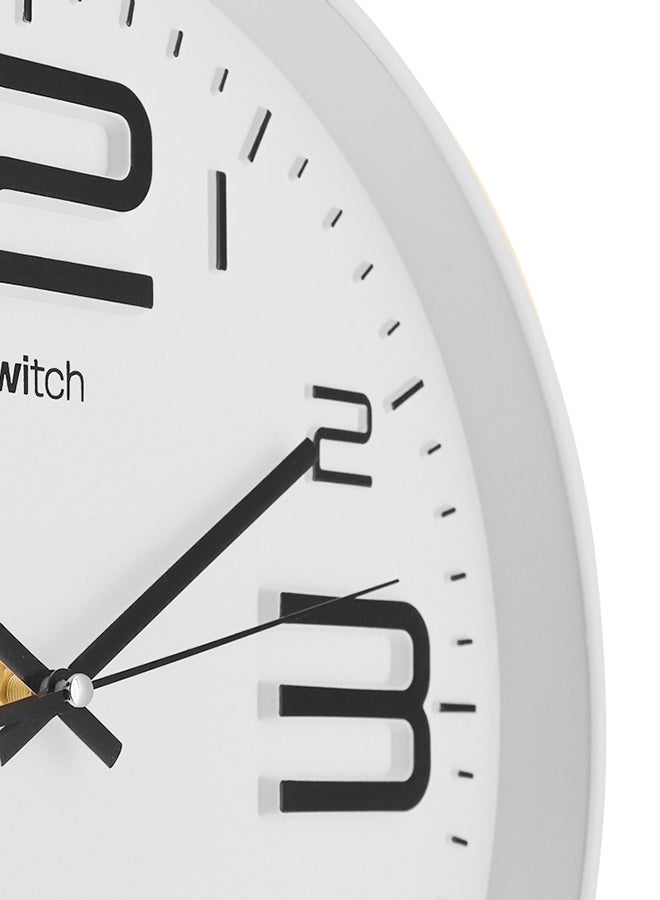 3D Modern Wall Decorative clock Superb Quality Wall Clocks to Keep Track of time in your Unique Home MC2016-W White Frame/White Face 30.5 x 4.2 x 30.5cm