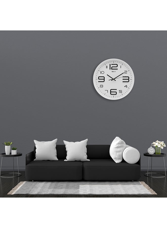 3D Modern Wall Decorative clock Superb Quality Wall Clocks to Keep Track of time in your Unique Home MC2016-W White Frame/White Face 30.5 x 4.2 x 30.5cm