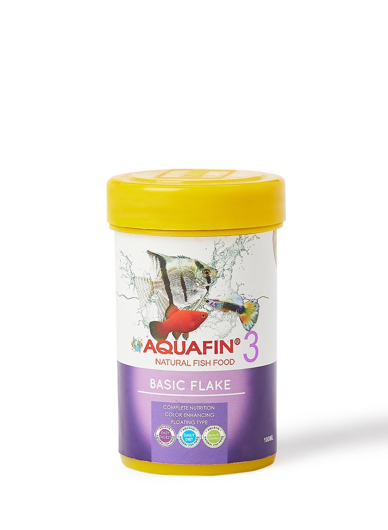 AQUAFIN Basic Flake Daily Fish Diet Floating Type Food 100ml  - Image 1