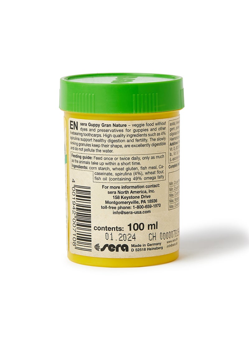 Sera - Guppy Gran Nature Veggie Food Yellow 44grams - Image 1