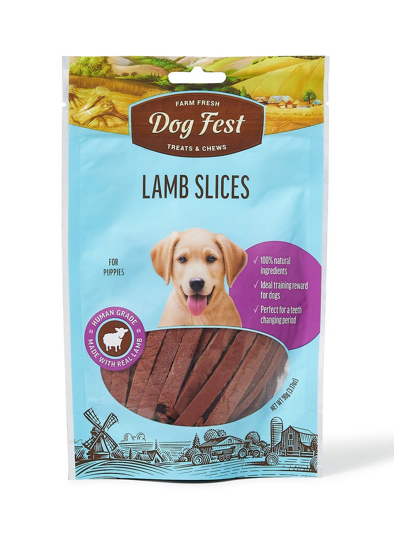 Dog Fest - Lamb Slices Treats 90grams - Image 1