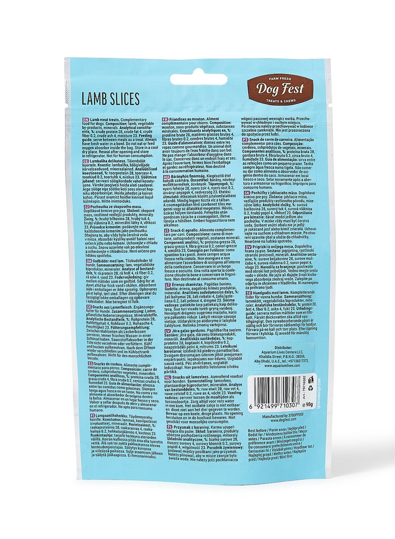 Dog Fest - Lamb Slices Treats 90grams - Image 1