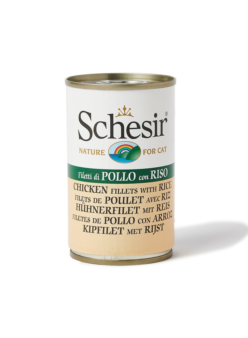 Schesir Cat Can Chicken Fillets With Rice 140grams  - Image 1