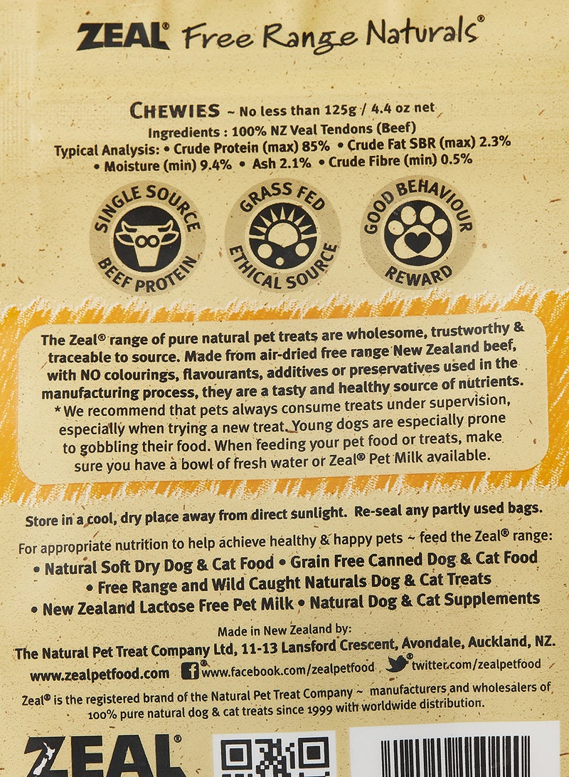 zeal Chewies Veal Tendons Multicolour 125grams - Image 3