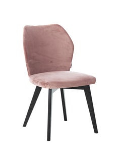 GAUTIER 2-Piece Edito Wooden Anthracite Chair Set Powder Pink/Beige 50x87x59cm 