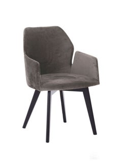 GAUTIER Edito Bridge Carver Chair With Charcoal Wooden Legs Ash Grey/Black 57x87x59cm 