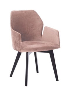 GAUTIER Edito Bridge Carver Chair With Charcoal Wooden Legs Powder Pink/Black 57x87x59cm 