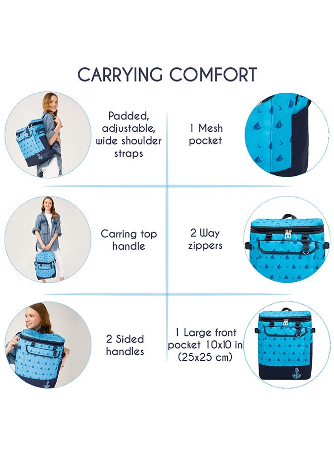 بيج ديزاين حقيبة أنيموس معزولة حراريا بتصميم مركب شراعي أزرق - Image 4