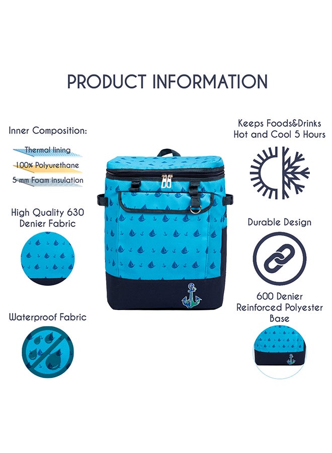 بيج ديزاين حقيبة أنيموس معزولة حراريا بتصميم مركب شراعي أزرق - Image 5